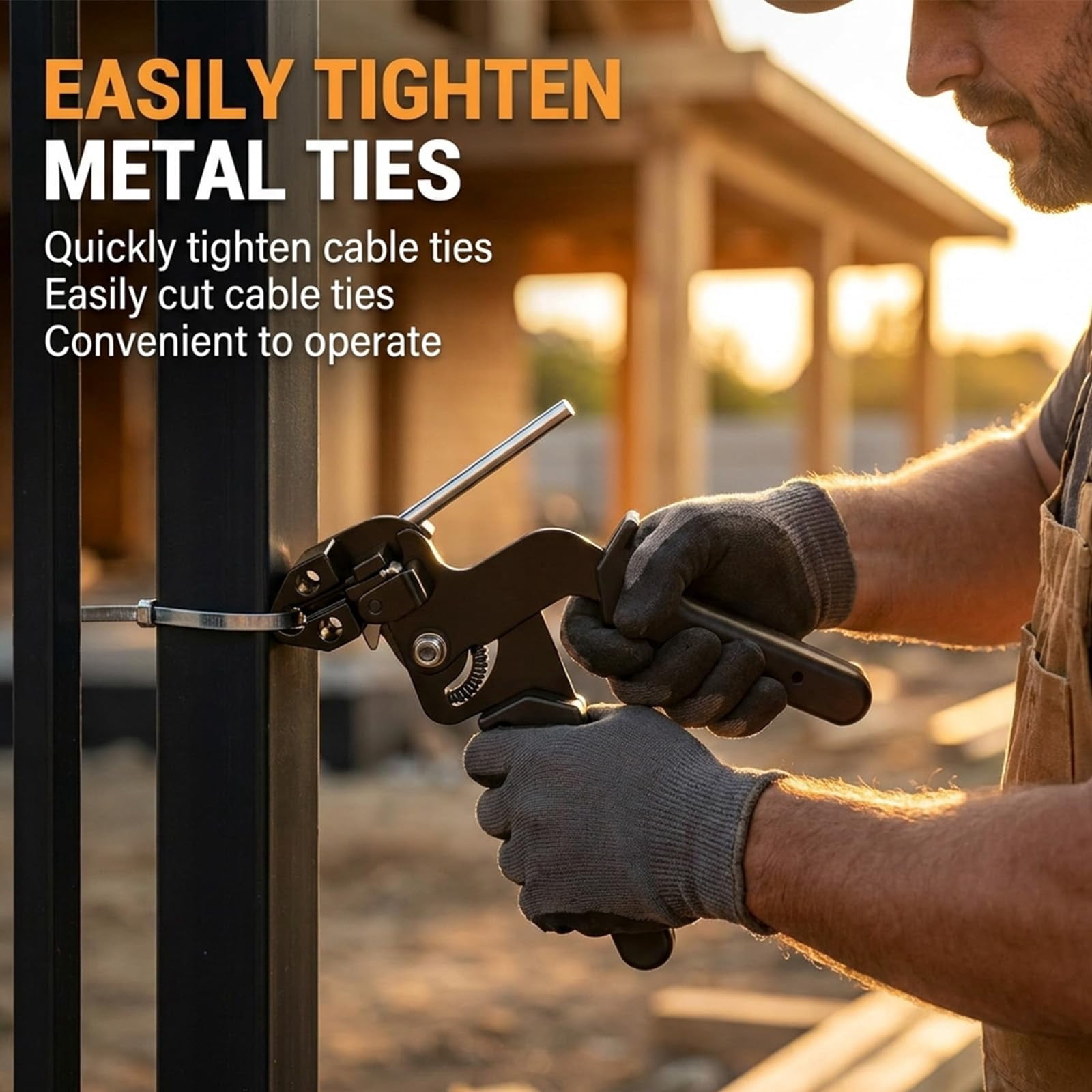 Stainless Steel Cable Tie Tool, Stainless Steel Cable Tie Gun Metal Zip Tie Tool for Fence Post Repair Kit