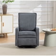 thumbnail image 4 of Leumius Swivel Rocking Chair,Manual Upholstered Glider Recliner Rocking Chair for Nursery and Living Room,Gray, 4 of 12