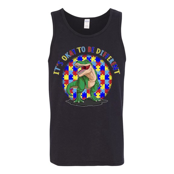 Wild Bobby Its Okay to Be Different | Dinosaur Autism Awareness Men Tank Top