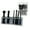 Black, variant on Moda Brush Total Face Purple 7pc Travel Sized Makeup Brush Flip Kit