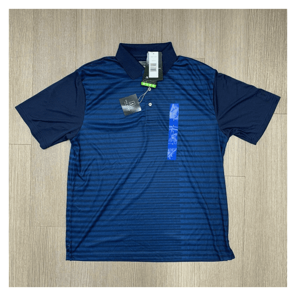 PGA Tour Pro Series Athletic Fit Polo Golf Shirt Flag , Dark Blue , M