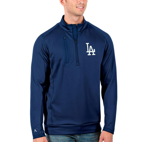 Men's Antigua Royal Los Angeles Dodgers Generation Quarter-Zip Pullover Jacket