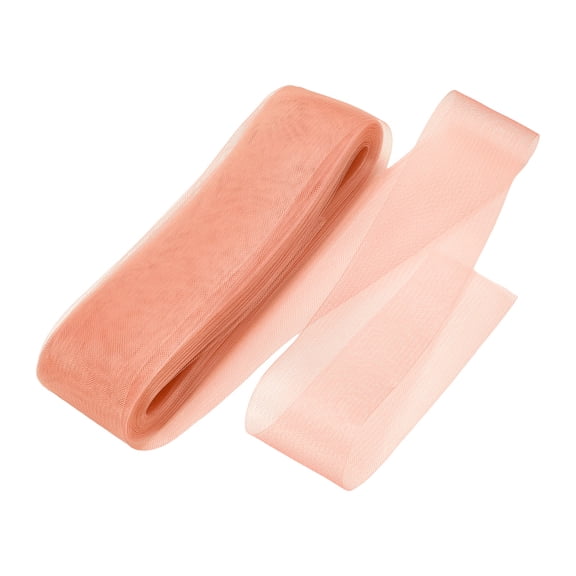 Uxcell Stiff Horsehair Braid 50 Yards 3 Inch Soft Horsehair Trim for Polyester Boning Sewing Wedding Dress Dance Gown Shaping Trimming, Light Orange