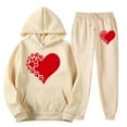 thumbnail image 5 of BUIGTTKLOP Womens Heartbeat Print Hoodie Sweatsuits 2 Piece Tracksuit Sets Casual Sweatshirt and Sweatpants Jogger Workout Outfit, 5 of 5