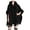 Black, variant on - Ladies Autumn Winter Imitation Collar Hooded Shawl Cape with Woolen Coat Styling for Elegant Layering and Cozy Outerwear Black,One Size