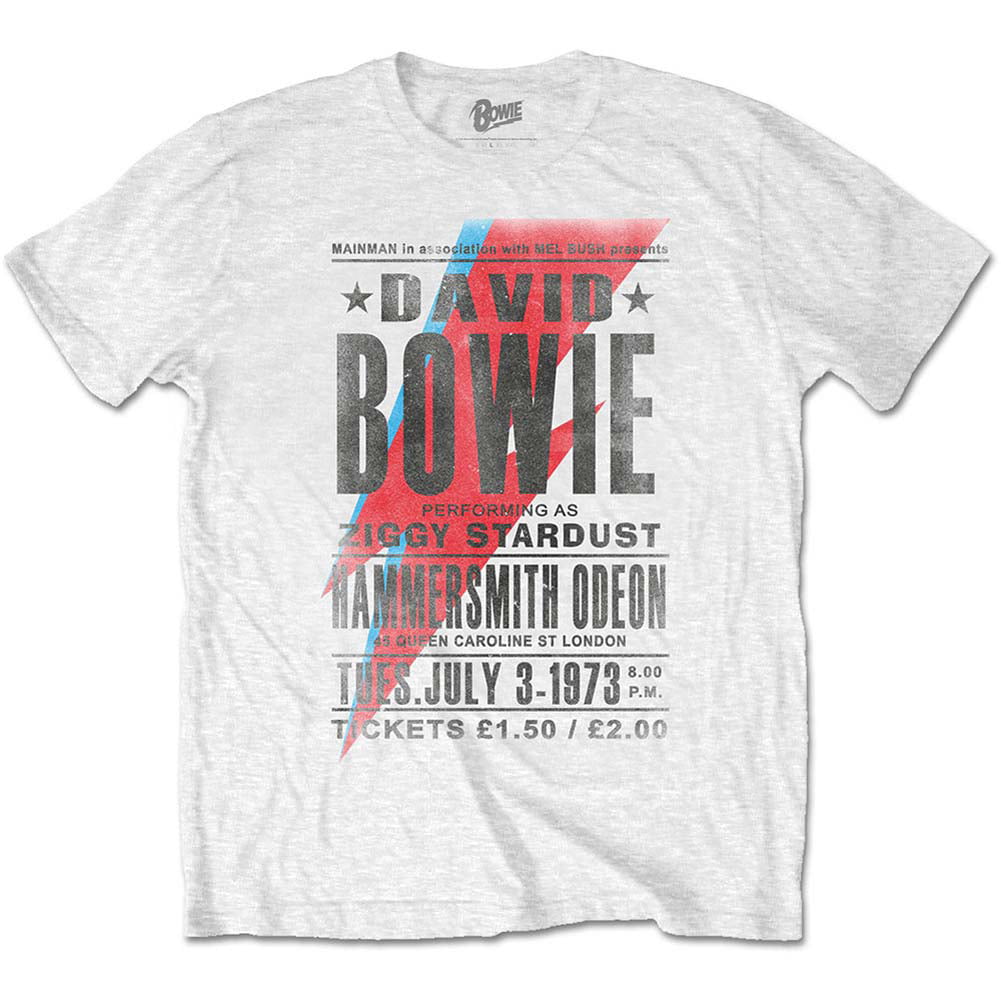 David Bowie Ziggy Stardust Lightening Hammersmith Odeon 1973 Men's T-Shirt 