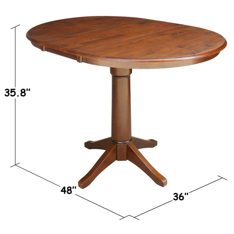 36 inch round on sale table with leaf