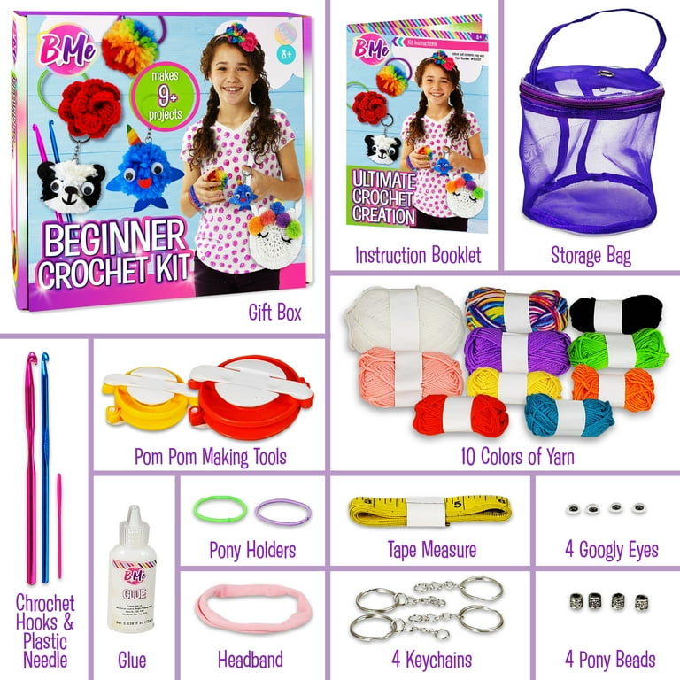 Creative Kids Crochet Kit 34 Pieces Beginner Knitting Set for Kids 8