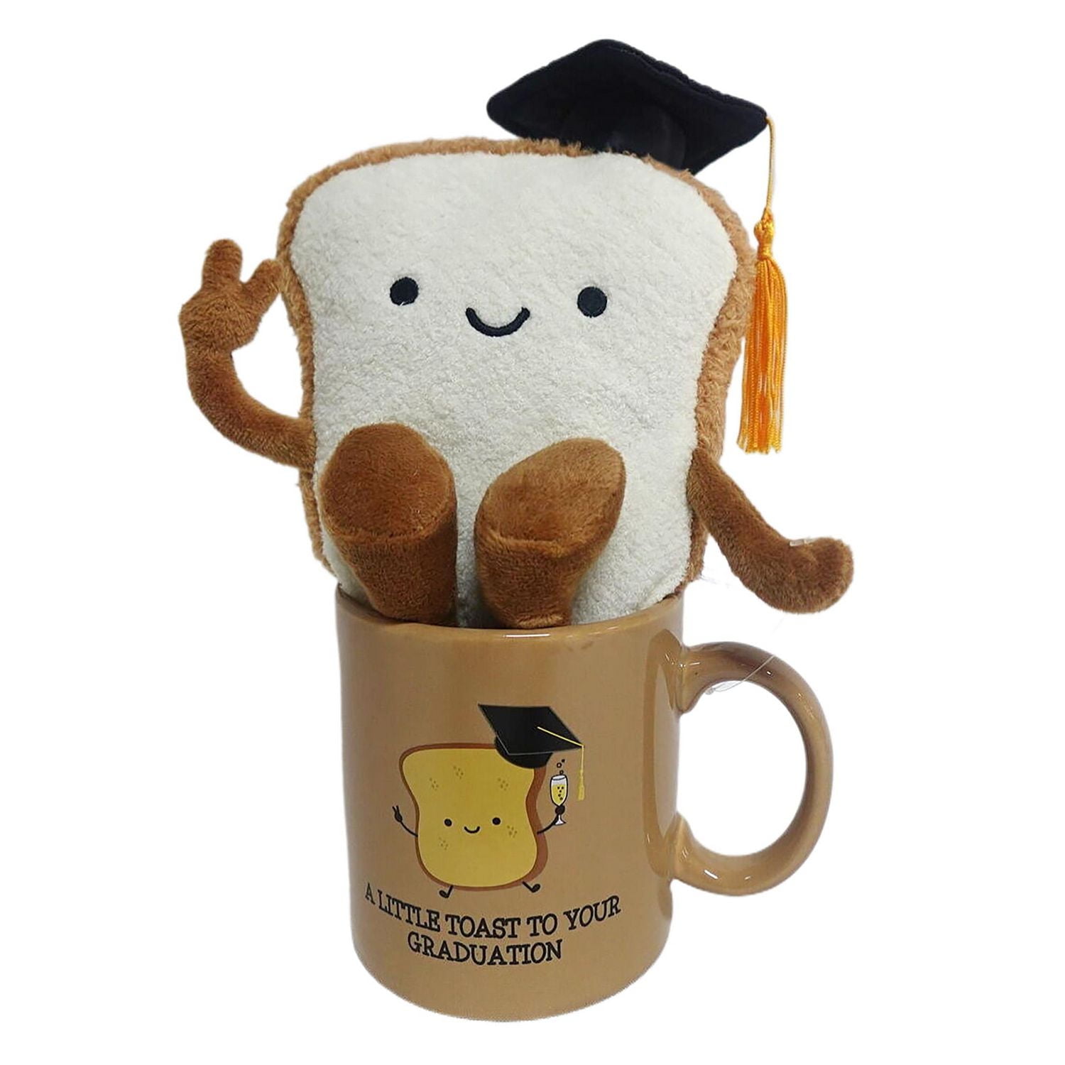 Way To Celebrate Graduation Plush Bread in mug,for 3 years and up