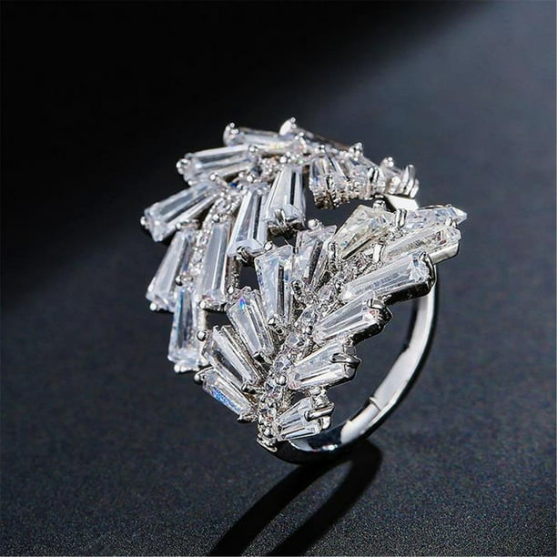 Anillos para mujer, regalos para mujer, anillo de ángel con circonitas, joyería clásica de moda, regalos para amantes.