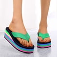 thumbnail image 2 of Women's Comfortable Platform Flip Flops Wedge Rainbow Sole Outdoor Non Slip Casual Sandals, 2 of 9