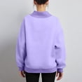 thumbnail image 5 of Mock Neck Sweatshirt,Oversized Long Sleeve Pullover Sweatshirts for Women Casual Fall Turtleneck Tops,Purple M, 5 of 7