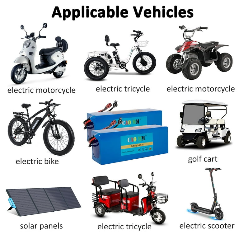 Cao MM Batería de 48 V, 10 Ah/14 AH/20 AH Ebike para bicicleta eléctrica de  200-1200 W, scooter y otros motores : Deportes y Actividades al Aire Libre  