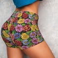 thumbnail image 4 of Kdxio Daisies Flowers Print Workout Shorts for Women Seamless Soft Smooth Gym Yoga Scrunch Active Shorts, 4 of 9