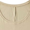 thumbnail image 5 of Women's Loose Fit Long Sleeve Round Neck Pocket Patchwork Solid Color Blouse Top Comfy Versatile Casual Business Office Outfits | CSEONE,Khaki L, 5 of 6
