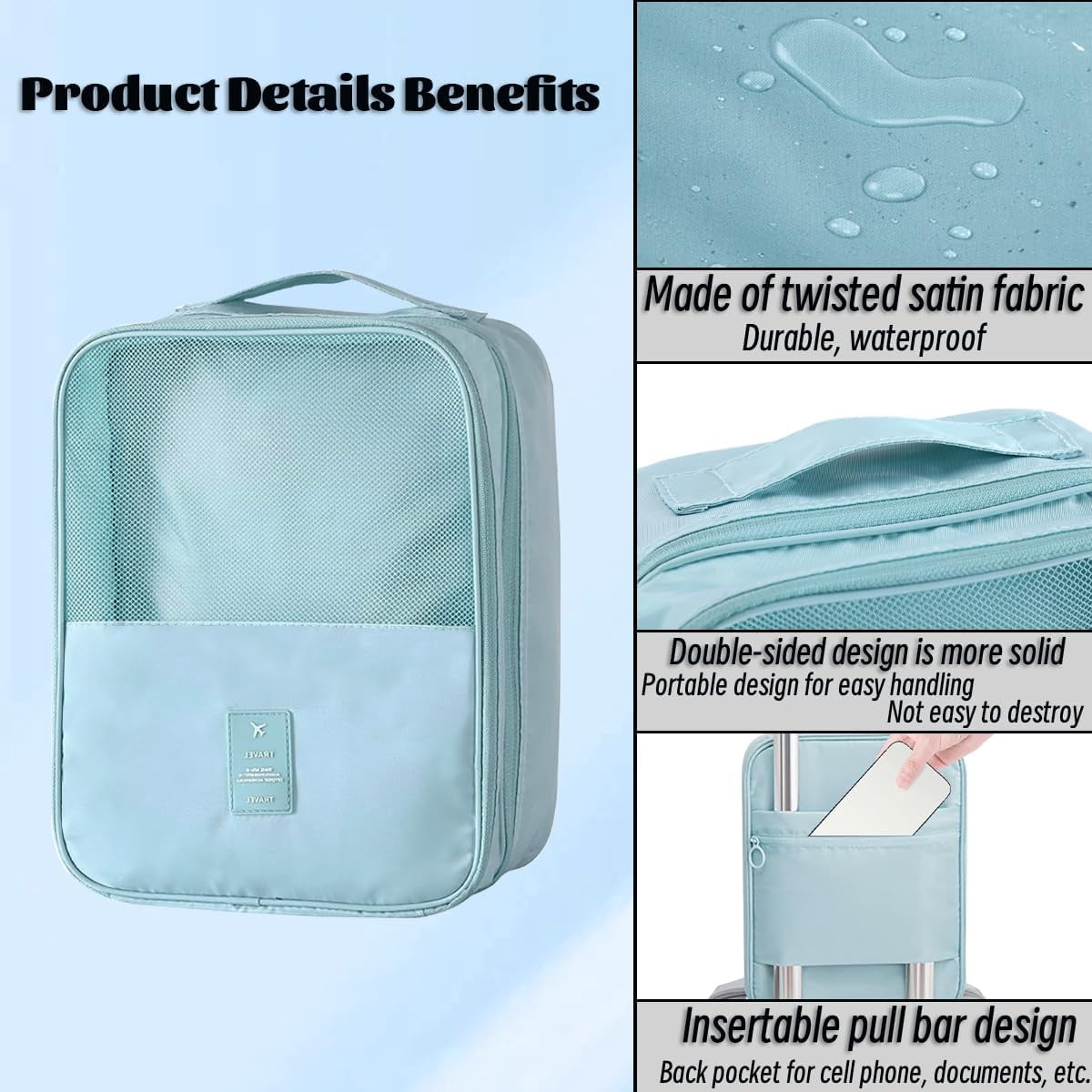 6 PCS Travel Shoe Bag Travel Waterproof Shoe Bag Portable Shoes Bags for Three Pairs of Shoes for Daily Travels, Suitcase (Multiple Colors)