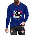 thumbnail image 2 of EAUFUM Long Sleeve Shirts for Men Graphic Novelty Print Watercolor T Shirts Crew Neck Sweatshirt Y2K Fashion Floral Casual Sun Shirts Workout Tee Shirts Going out Tops Tank Streetwear Rash Guard, 2 of 4