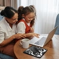 thumbnail image 2 of 3dRose, White damask with black large print stylish flowery swirls - modern contemporary leaves and flowers, MousePad, 2 of 7