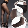 thumbnail image 4 of Medias de red brillantes para mujer, Medias con brillo de cintura alta Medias de red con diamantes de imitación, Medias de fiesta de malla con brillo de diamantes, Medias de red con purpurina cruzada, 4 of 5