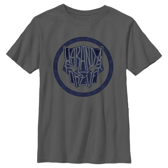 Boy's Black Panther: Wakanda Forever Panther Logo Graphic Tee Charcoal X Large