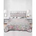 thumbnail image 2 of Quilts Twin-XL Size Bedding Set, Summer Beach Lightweight Quilted Comforter, Pink Starfish Ocean Conch Grey Wood Grain Soft Reversible Bedspread Coverlet with Pillow Covers for All Season, 68" x 98", 2 of 7