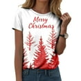 thumbnail image 2 of Drie Christmas Womens Casual Tops Womens Oversized T Shirts Short Sleeve Crewneck Tops Casual Loose Basic Tee Shirts 2025 Summer Trendy Outfits White,XXL, 2 of 5