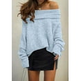 thumbnail image 3 of PRETTYGARDEN Women's Sweaters Spring Off The Shoulder Long Sleeve Top Outfits Loose Knitted Winter Pullover, 3 of 8