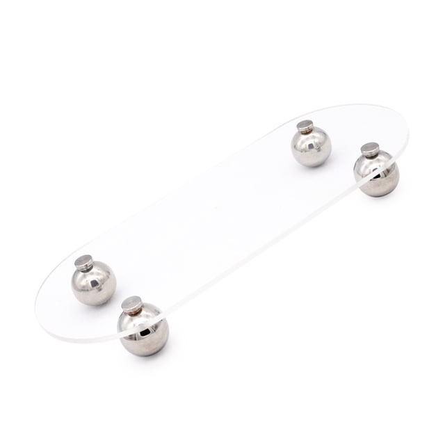 Bandeja de almacenamiento de acrílico, transparente, patas redondas de acero inoxidable, estilo minimalista, decorativo, práctico estante de escritorio para cafeterías, ovalado