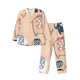 thumbnail image 1 of Fotbe Cute Ink Drawn Elephants Pijama de Hombre con Estampado de Manga Larga, Conjunto de 2 Piezas, Ropa de Dormir Suave y Cómoda con Bolsillos-Small, 1 of 7