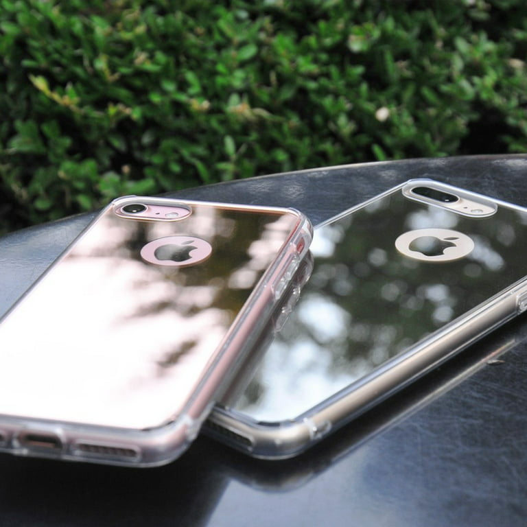 Apple iPhone 8 Plus Case, Reflective Mirror Easy Grip Slim Armor Case for  iPhone 8 Plus - Rose Gold