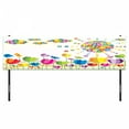 thumbnail image 3 of Abstract Headboard, Abstract Illustration of Flowers Sun and Clouds Summertime Park Sunny Day Joyful, Upholstered Decorative Metal Bed Headboard with Memory Foam, King Size, Multicolor, by Ambesonne, 3 of 4