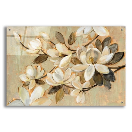 Epic Art 'Magnolia Simplicity' by Silvia Vassileva, Acrylic Glass Wall Art, 36"x24"