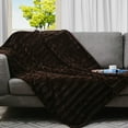 thumbnail image 4 of Cheer Collection Faux Fur Throw Blanket – Plush Blanket for Couch and Bed, Soft Throw Blanket, Cozy & Fluffy Fur Blanket for Snuggling, Gifting & Home Décor, Machine Washable, 60" x 50", Choco, 4 of 4
