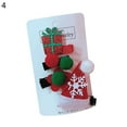 thumbnail image 2 of Kids Girl Christmas Tree Santa Elk Snowflake Hat Shape Duckbill Hairpin Gift Set, 2 of 9
