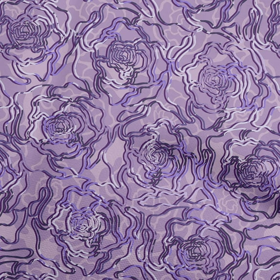 oneOone Cotton Poplin Violet Fabric Abstract Dress Material Fabric Print Fabric By The Yard 42 Inch Wide