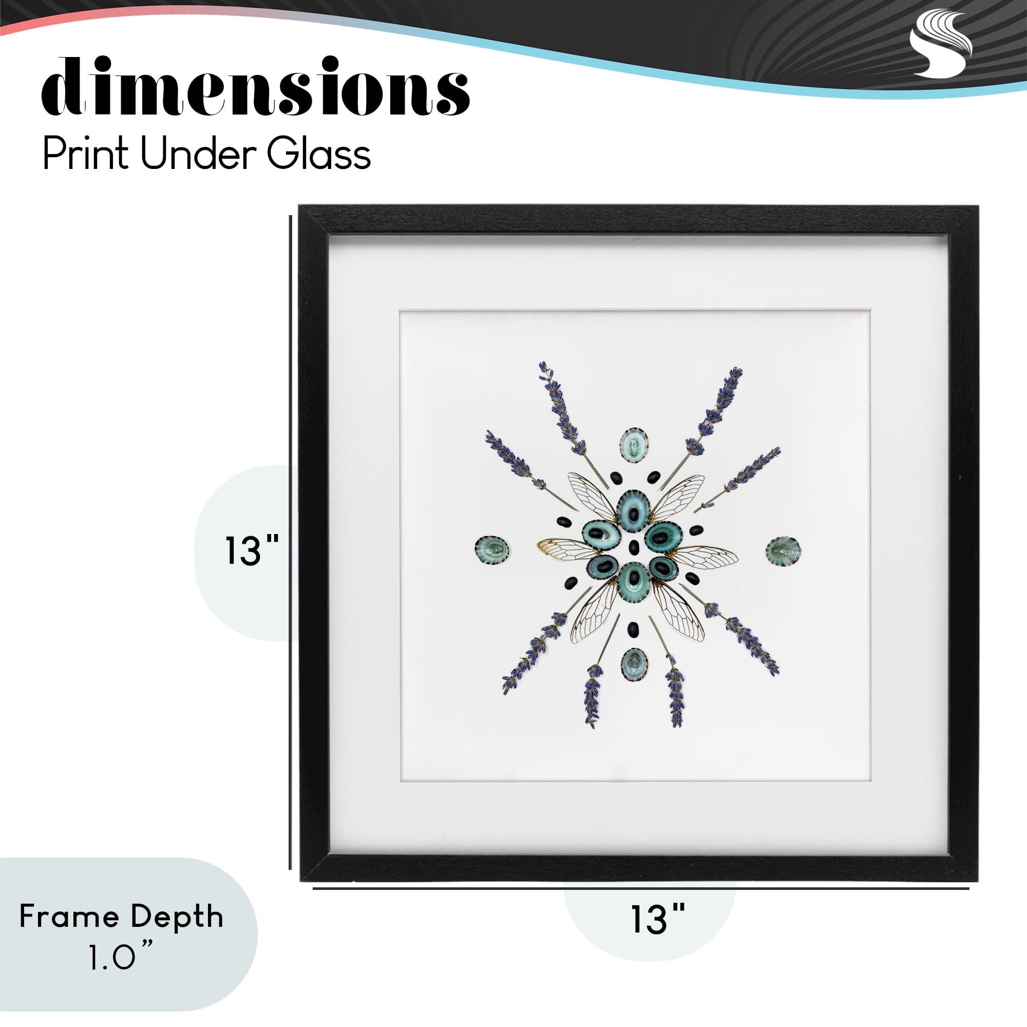 Stupell Industries Lavender & Delicate Wings Black Framed Print Under Glass, design by Beth Adoette