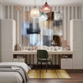 thumbnail image 5 of Abstract Gray Brown Kitchen Curtains 84 Inch Length, Oil Painting Color Blocks Grommet Top Bedroom Living Room Curtains, Light Filtering Cafe Curtain Drapes 2 Panels Set 104''x84'', 5 of 9