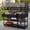 Black(W/ SHELF), variant on 62.3" Outdoor Grill Cart with Stainless Steel Top – Solid Wood Patio Kitchen Cart, Raised Shelf, Drawers, BBQ Prep Table for Backyard, Brown