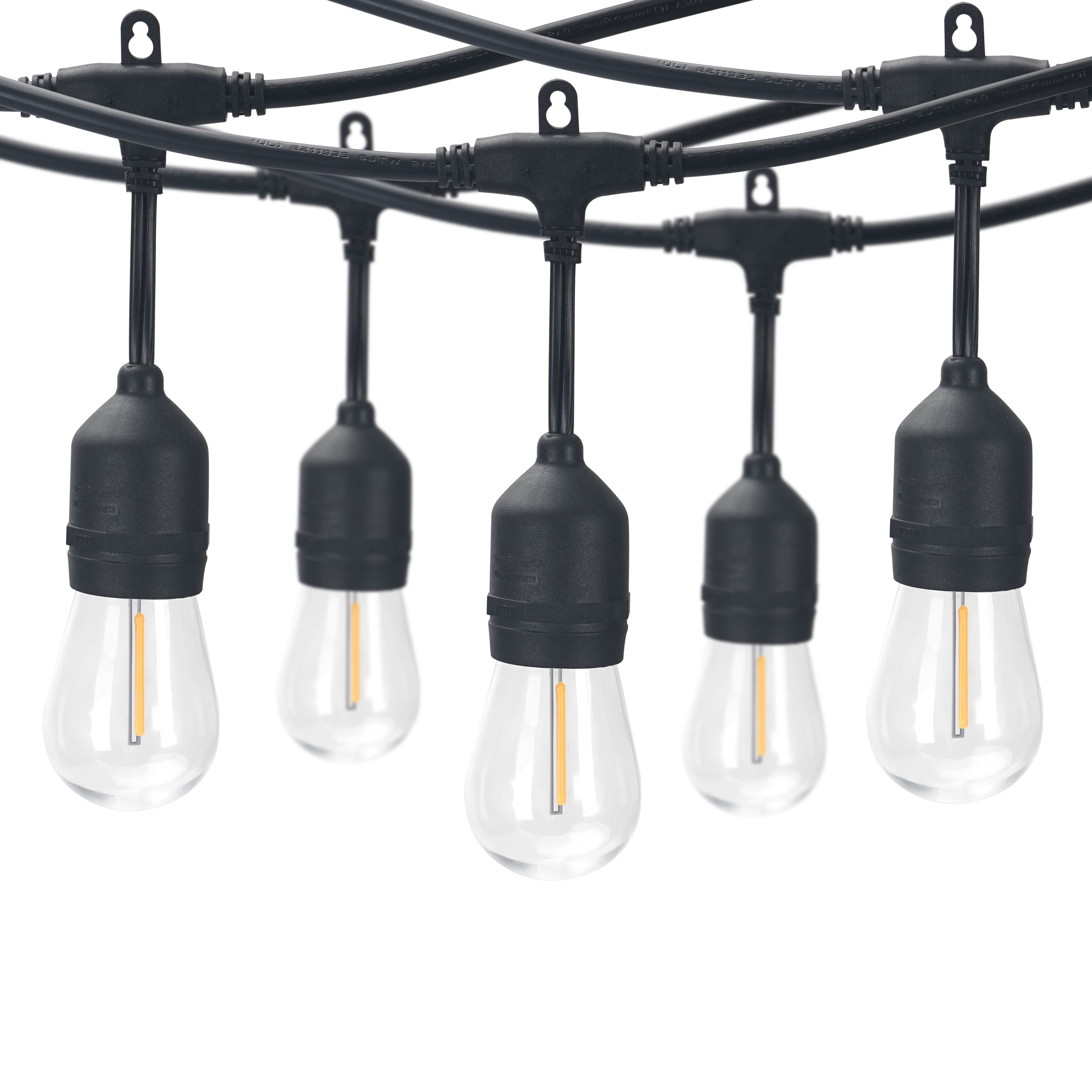 (2 pack) Better Homes & Gardens 24-Foot Outdoor Commercial String Lights, 12 Shatterproof LED Bulbs, Indoor/Outdoor Use
