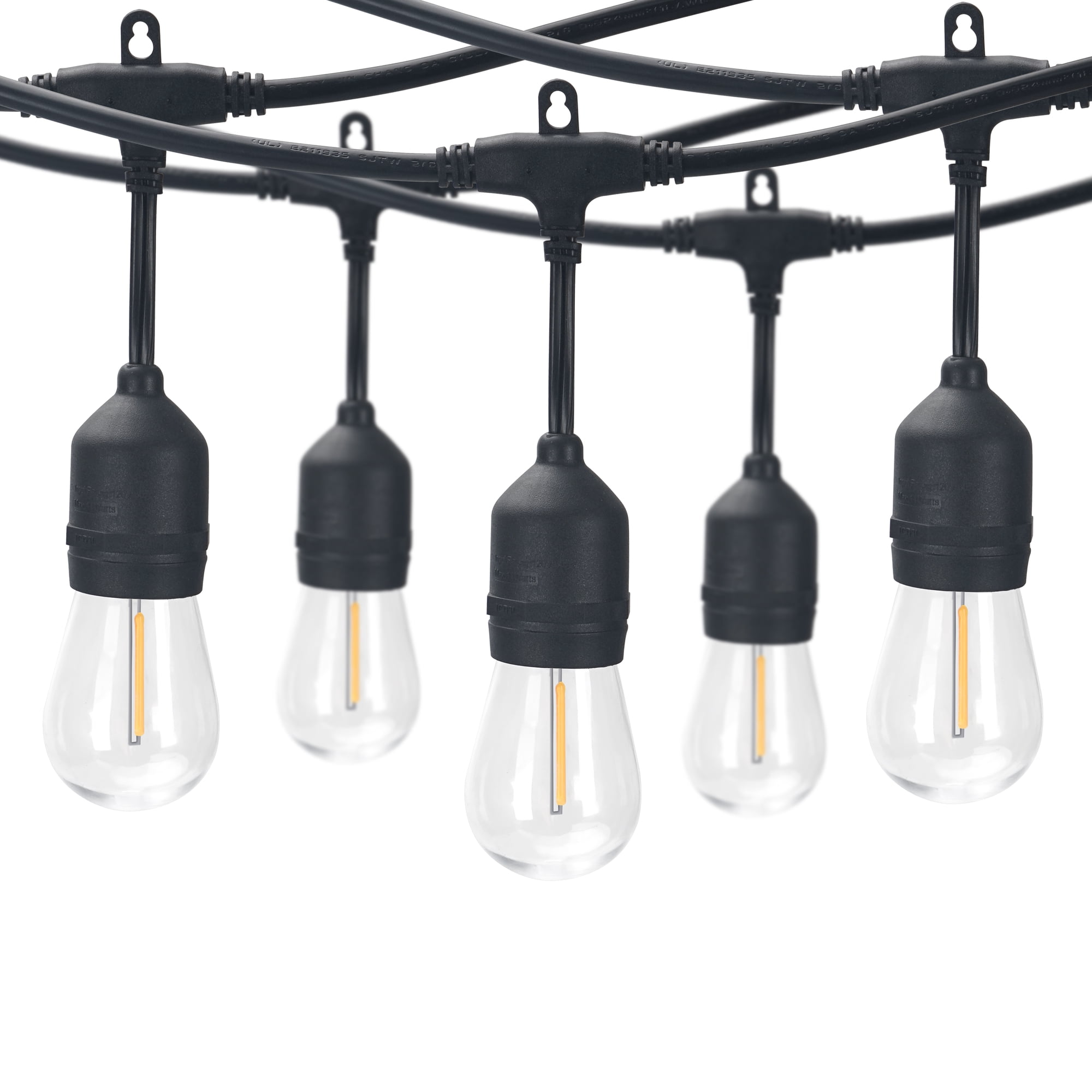 Better Homes & Gardens 48 ft Outdoor Commercial String Lights, 24 Shatterproof LED Bulbs, Indoor/Outdoor Use