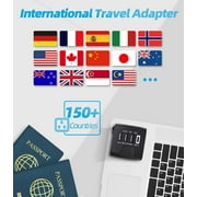 Universal Travel Adapter, Meromore European Travel Plug Adapter with Type C, Black
