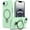 Green, variant on For IPhone 17e Case (Compatible With MagSafe)  With Invisible Magnetic O-Ring Stand Military-Grade Shockproof Phone Case,Black,For iPhone 17e