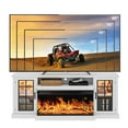 thumbnail image 4 of Easoger 36 Inch Fireplace TV Stand for TVs up to 80", LED Light Entertainment Center with 3-Sided Glass Fireplace, TV Console, White, 4 of 11