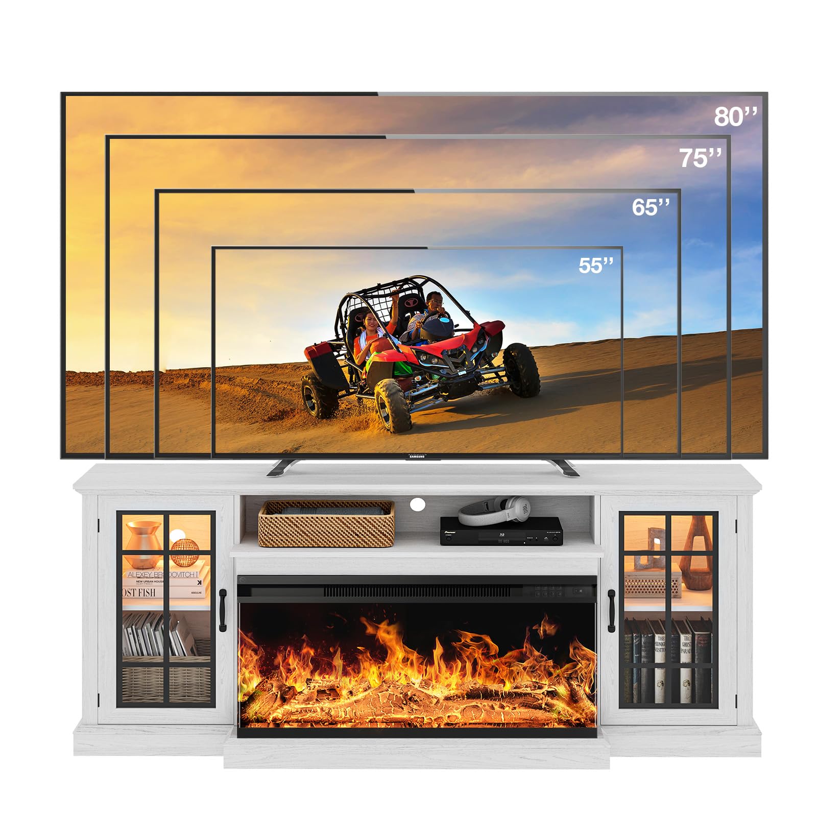 Easoger 36" Fireplace TV Stand for TVs up to 80 Inches photo 3