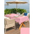 thumbnail image 4 of Outdoor Tablecloth with Umbrella Hole and Zipper, Christmas Pink Rectangle Table Cloth 60x84 Inch Waterproof Tablecloth, Winter Snowflakes Xmas Retro Picnic Table Cover for Patio Camping, 4 of 7