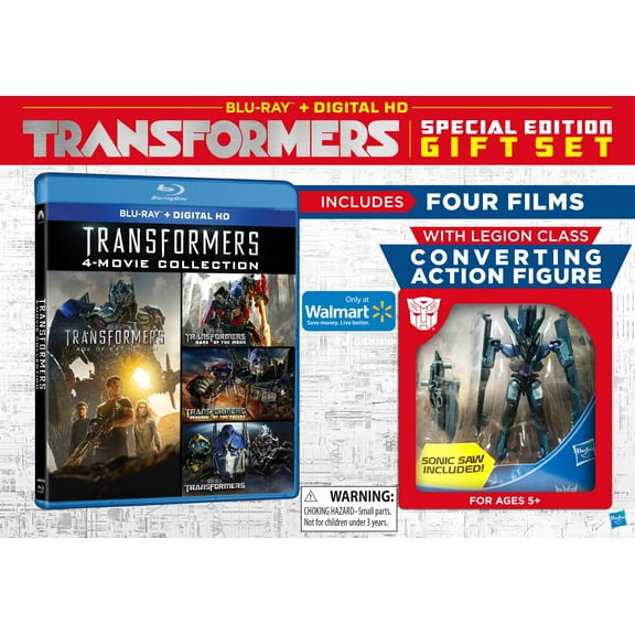 Transformers 1-4 Gift Set (Walmart Exclusive) (Blu-ray HD Converting Action Figure)