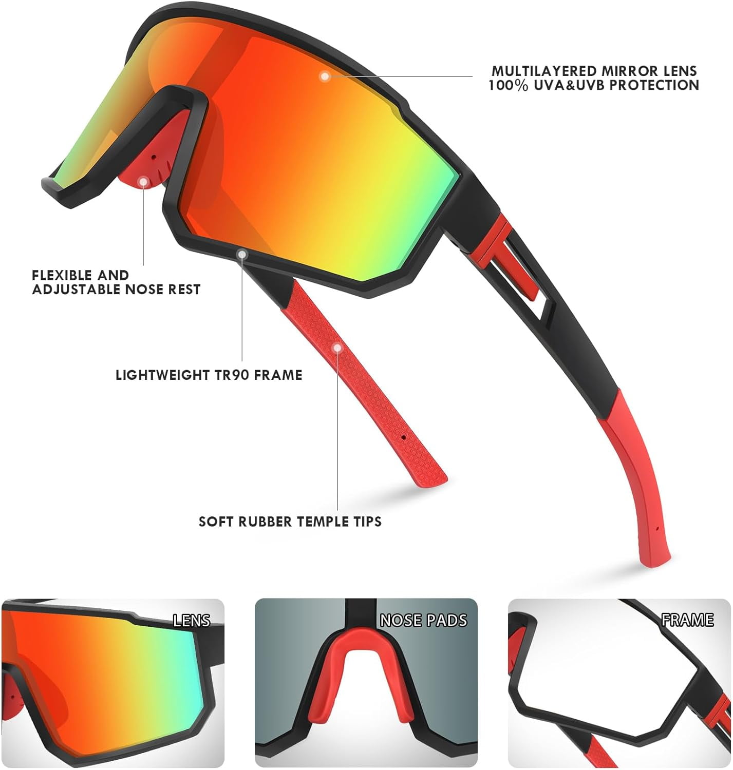 YUNBLL&KO Polarized Sports Sunglasses - UV400 Protection For Men & Women