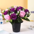thumbnail image 6 of Artificial Cemetery Flowers for Grave, 12 Heads Artificial Roses Flowers With Pot, Memorial Day Flowers for Cemetery, Outdoor Grave Decorations, 6 of 6