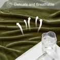 thumbnail image 2 of Exclusivo Mezcla Queen Size Flannel Fleece Velvet Plush Bed Blanket as Bedspread, Coverlet, Bed Cover (90"x90", Olive Green), 2 of 10