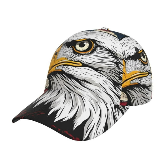 Saiise American Bald Eagle Print Adjustable Baseball Cap, Workout Hat for Men and Women, Classic Dad Hat and Snapback Style